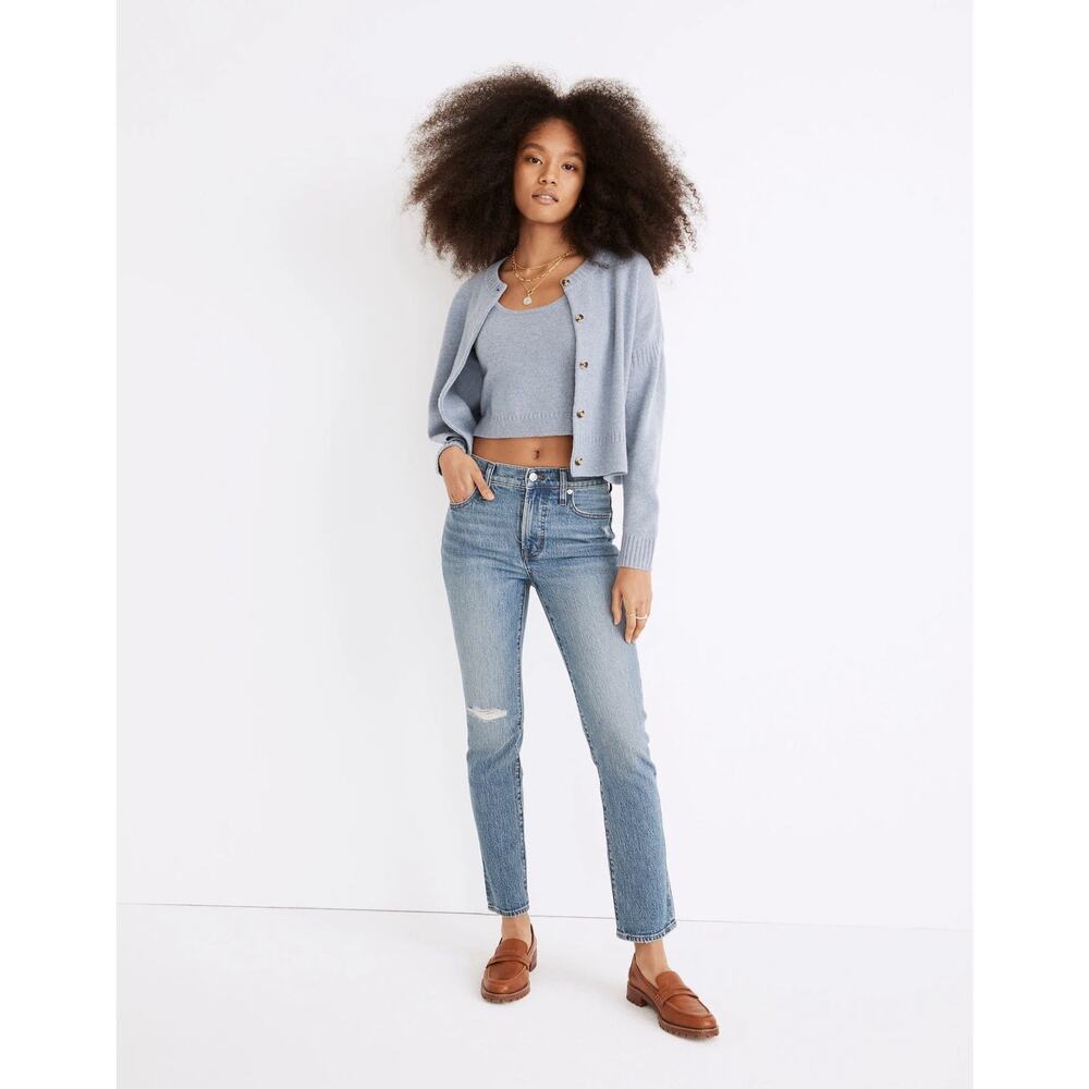 Madewell Tall Mid Rise Perfect Vintage Jean Ainsdale Wash Distressed Womens 26T